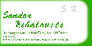 sandor mihalovits business card